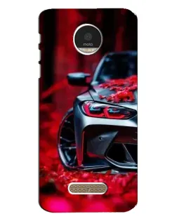 Чехол для Motorola MOTO Z Play с картинкой «Спортивная BMW и цветы»