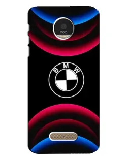 Чехол для Motorola MOTO Z Play с картинкой «Логотип BMW и неоновые дуги»