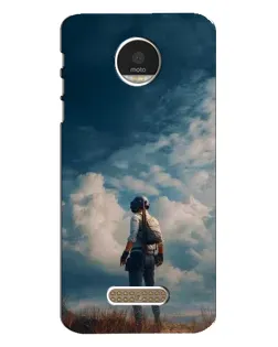 Чехол для Motorola MOTO Z Play с картинкой «Герой PUBG на скале»