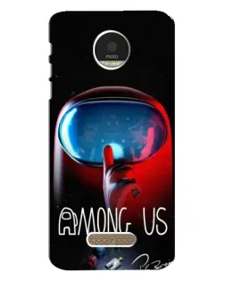 Чехол для Motorola MOTO Z Play с картинкой «Красный импостер — макро»