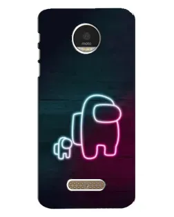 Чехол для Motorola MOTO Z Play с картинкой «Among Us неон-арт»