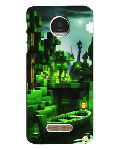 Чехол для Motorola MOTO Z Play с картинкой «Minecraft лесной пейзаж»