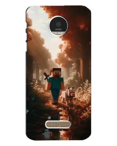 Чехол для Motorola MOTO Z Play с картинкой «Стив в лесу»