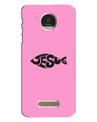 Чехол для Motorola MOTO Z Play с картинкой «Розовый символ  Jesus»