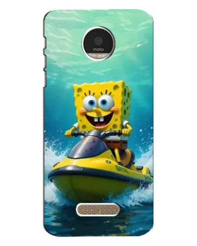 Чехол для Motorola MOTO Z Play с картинкой «Спанч Боб на гидроцикле»