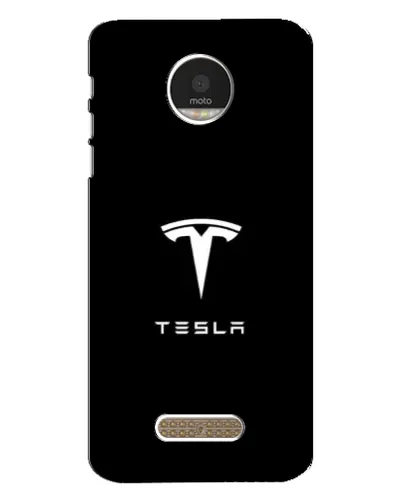 Чехол для Motorola MOTO Z Play с картинкой «Tesla White Logo»