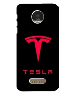 Чехол для Motorola MOTO Z Play с картинкой «Tesla Red Logo»