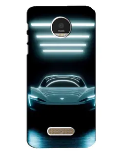 Чехол для Motorola MOTO Z Play с картинкой «Tesla в неоне»