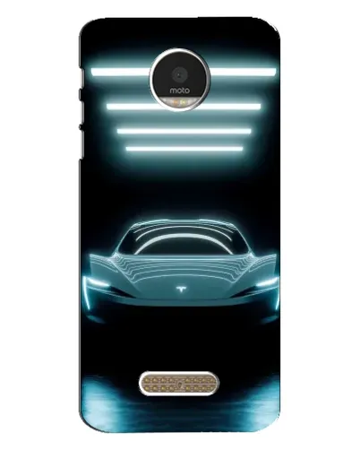 Чехол для Motorola MOTO Z Play с картинкой «Tesla в неоне»