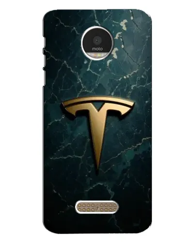Чехол для Motorola MOTO Z Play с картинкой «Мраморная Tesla Gold»