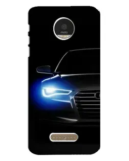 Чехол для Motorola MOTO Z Play с картинкой «Неоновый взгляд Audi»