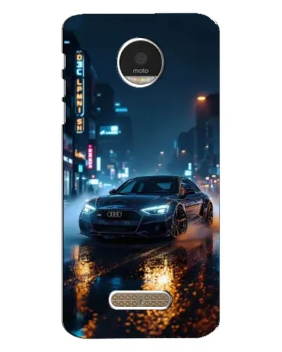 Чехол для Motorola MOTO Z Play с картинкой «Ночной город и Audi» Чехол для Motorola MOTO Z Play с картинкой «Ночной город и Audi»