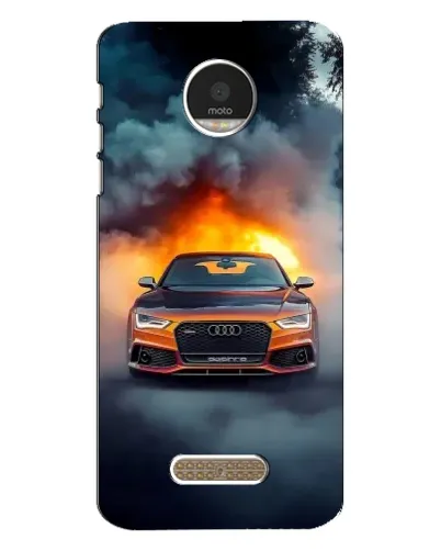 Чехол для Motorola MOTO Z Play с картинкой «Audi в огненном дыму» Чехол для Motorola MOTO Z Play с картинкой «Audi в огненном дыму»
