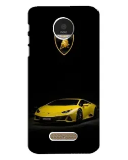 Чехол для Motorola MOTO Z Play с картинкой «Lamborghini желтый акцент»