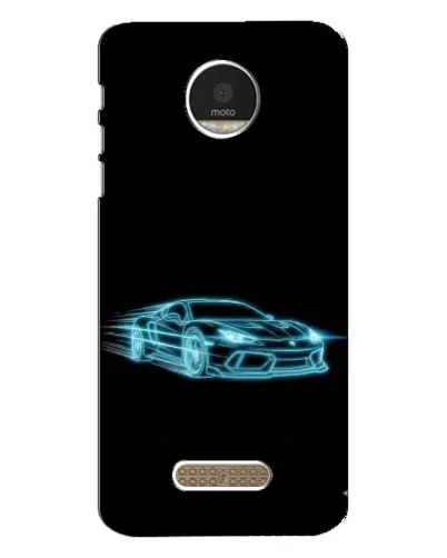 Чехол для Motorola MOTO Z Play с картинкой «Неоновый контур Lamborghini»