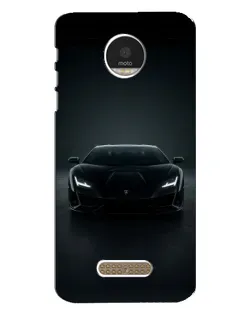 Чехол для Motorola MOTO Z Play с картинкой «Черный Lamborghini Aventador»