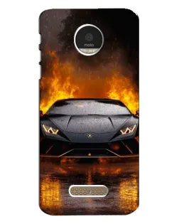 Чехол для Motorola MOTO Z Play с картинкой «Lamborghini в огне»