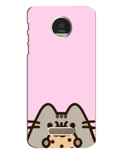 Чехол для Motorola MOTO Z Play с картинкой «Pusheen и печенье»