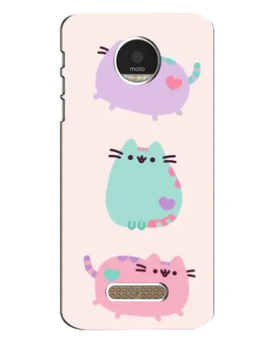 Чехол для Motorola MOTO Z Play с картинкой «Pusheen трио»