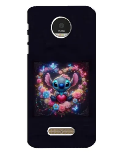 Чехол для Motorola MOTO Z Play с картинкой «Stitch в цветах»