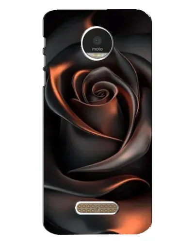 Чехол для Motorola MOTO Z Play с картинкой «Шелковая черная роза»
