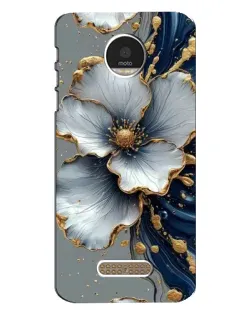 Чехол для Motorola MOTO Z Play с картинкой «Белый цветок и золотой флюид»