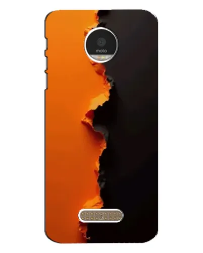 Чехол для Motorola MOTO Z Play с картинкой «Оранжевый разлом»
