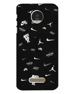 Чехол для Motorola MOTO Z с картинкой «Nike Black Pattern»