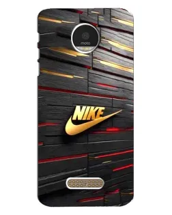 Чехол для Motorola MOTO Z с картинкой «Золотой Nike на металле»