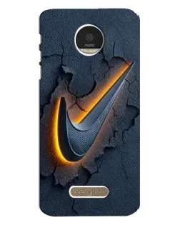 Чехол для Motorola MOTO Z с картинкой «Объемный логотип Найк»
