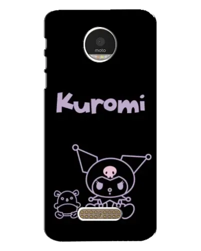 Чехол для Motorola MOTO Z с картинкой «Kuromi — черный минимализм»