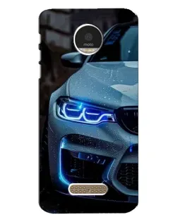 Чехол для Motorola MOTO Z с картинкой «Взгляд BMW с синими фарами»