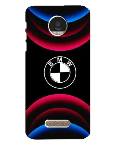 Чехол для Motorola MOTO Z с картинкой «Логотип BMW и неоновые дуги»
