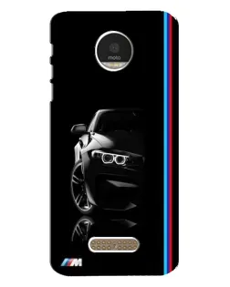 Чехол для Motorola MOTO Z с картинкой «Силуэт BMW в темноте»