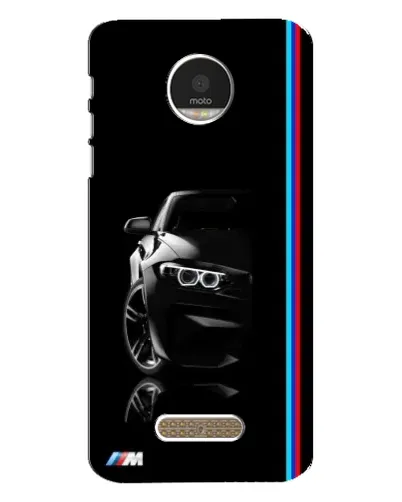 Чехол для Motorola MOTO Z с картинкой «Силуэт BMW в темноте»