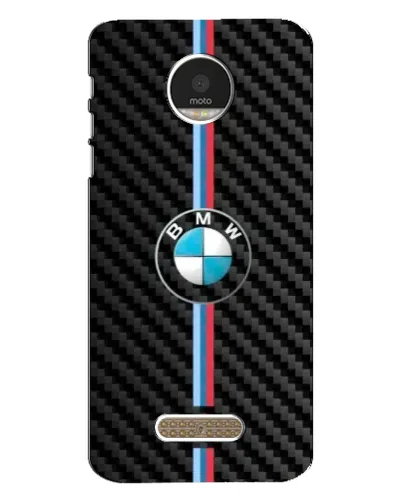 Чехол для Motorola MOTO Z с картинкой «Эмблема BMW и карбон»