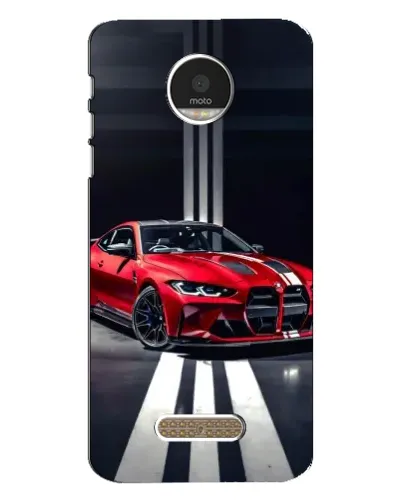 Чехол для Motorola MOTO Z с картинкой «Красная BMW на дороге»
