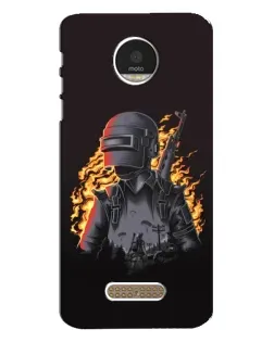 Чехол для Motorola MOTO Z с картинкой «PUBG — огненный силуэт»