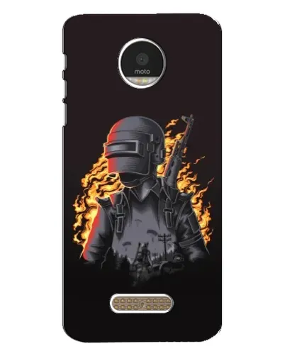 Чехол для Motorola MOTO Z с картинкой «PUBG — огненный силуэт»
