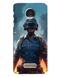 Чехол для Motorola MOTO Z с картинкой «PUBG — реалистичный герой»