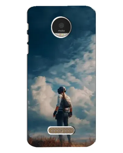 Чехол для Motorola MOTO Z с картинкой «Герой PUBG на скале»