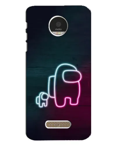 Чехол для Motorola MOTO Z с картинкой «Among Us неон-арт»