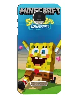 Чохол для Motorola MOTO Z з картинкою «Губка Боб Minecraft»