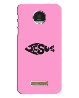 Чехол для Motorola MOTO Z с картинкой «Розовый символ  Jesus»