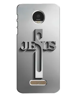 Чохол для Motorola MOTO Z з картинкою «Металевий хрест Jesus»