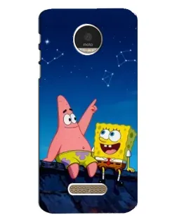 Чехол для Motorola MOTO Z с картинкой «Губка Боб и Патрик ночью»