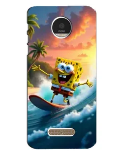 Чехол для Motorola MOTO Z с картинкой «Губка Боб серфингист»
