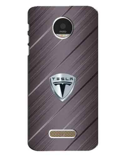 Чехол для Motorola MOTO Z с картинкой «Металлическая текстура Tesla»