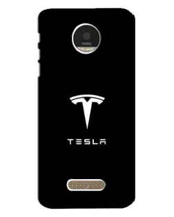 Чехол для Motorola MOTO Z с картинкой «Tesla White Logo»