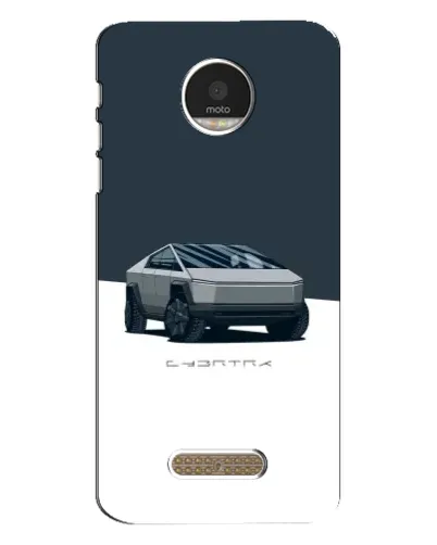 Чехол для Motorola MOTO Z с картинкой «Серебристый Cybertruck Tesla»